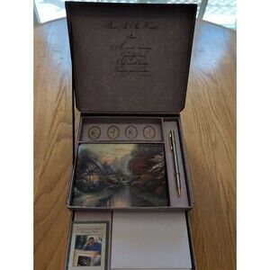 Thomas Kinkade "Places in the Heart" letter writing set 12 Cards, Pen & Stickers